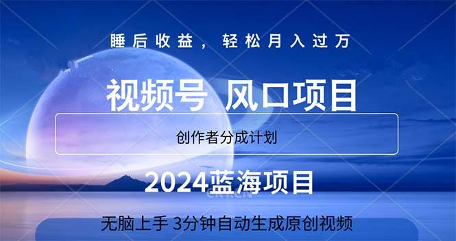 2024蓝海项目，3分钟自动生成视频，月入过万-万利网