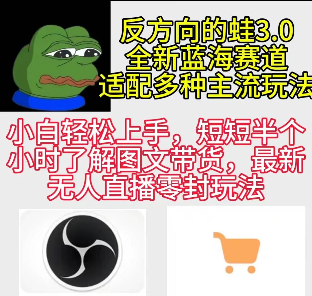 反方向的蛙3.0，图文最新玩法，变现多元化，新蓝海项目，小白轻松上手-万利网