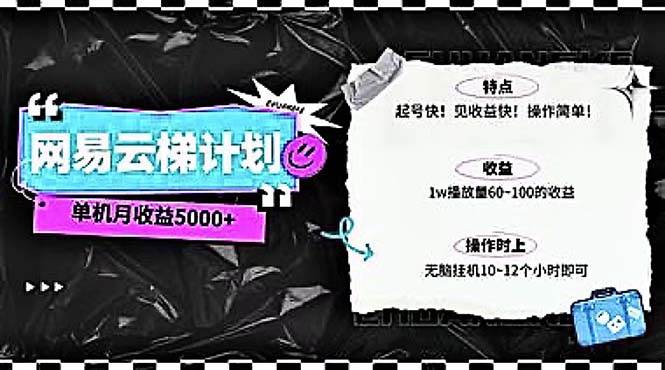 2024网易云云梯计划 单机日300+ 无脑月入5000+-万利网