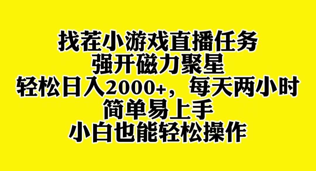 找茬小游戏直播，强开磁力聚星，轻松日入2000+，小白也能轻松上手-万利网