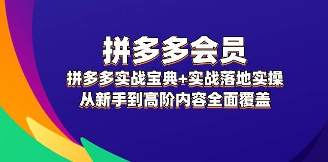 拼多多 会员，拼多多实战宝典+实战落地实操，从新手到高阶内容全面覆盖-万利网