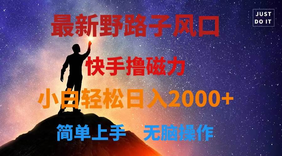 最新风口！快手撸磁力，野路子，小白无脑操作日入2000+-万利网