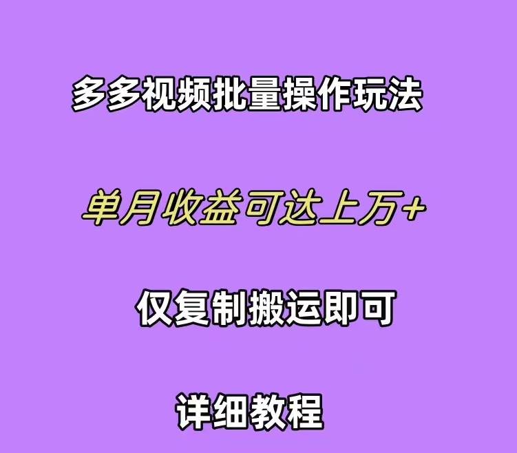 拼多多视频带货快速过爆款选品教程 每天轻轻松松赚取三位数佣金 小白必…-万利网