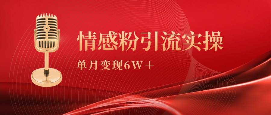 单月变现6w+，情感粉引流变现实操课-万利网