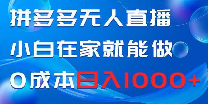 拼多多无人直播，小白在家就能做，0成本日入1000+-万利网
