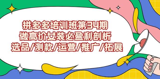 拼多多培训班第34期：做高价女装必盈利剖析  选品/测款/运营/推广/拓展-万利网