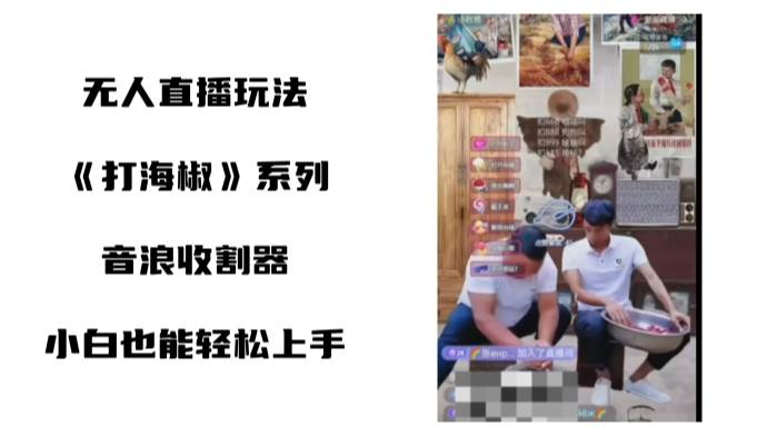 打海椒无人直播整蛊项目，小白轻松上手撸音浪收割器（教程+工具+素材）-万利网