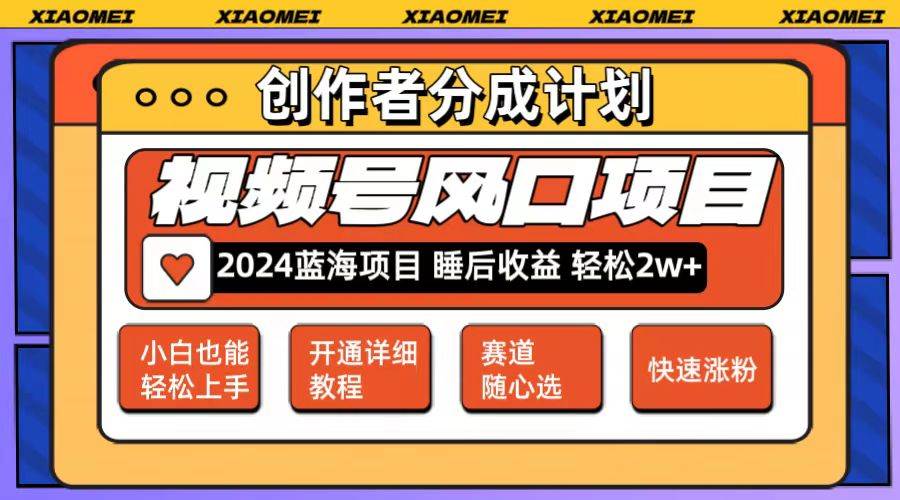 微信视频号大风口项目 轻松月入2w+ 多赛道选择，可矩阵，玩法简单轻松上手-万利网