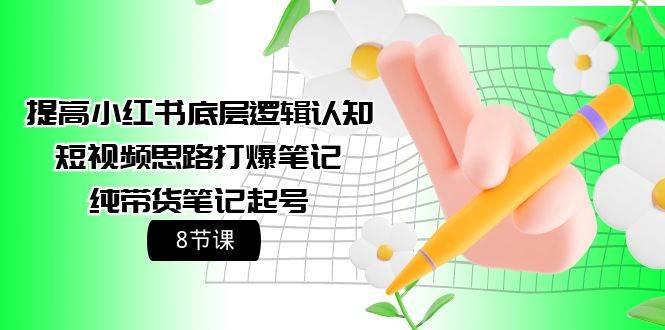 提高小红书底层逻辑认知+短视频思路打爆笔记+纯带货笔记起号（8节课）-万利网