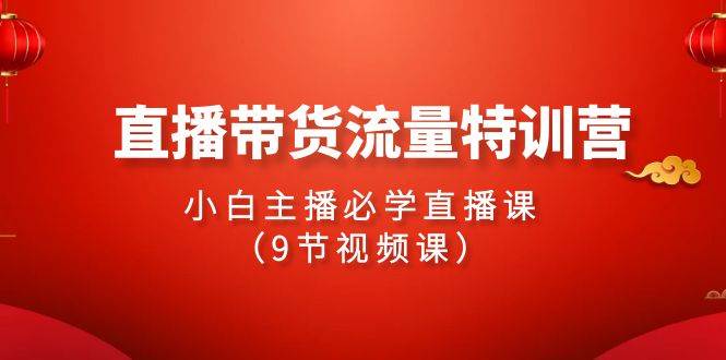 2024直播带货流量特训营，小白主播必学直播课（9节视频课）-万利网