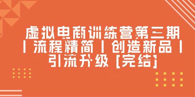 虚拟电商训练营第三期丨流程精简丨创造新品丨引流升级 [完结]-万利网