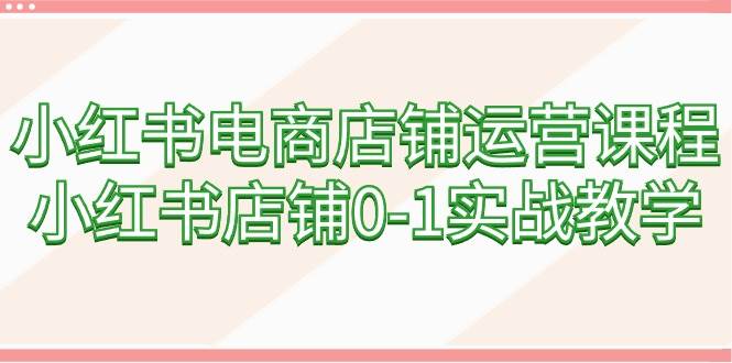 小红书电商店铺运营课程，小红书店铺0-1实战教学（60节课）-万利网