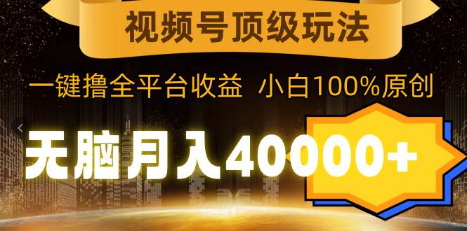 视频号顶级玩法，无脑月入40000+，一键撸全平台收益，纯小白也能100%原创-万利网