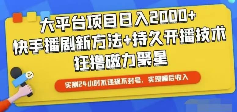 快手24小时无人直播，真正实现睡后收益-万利网