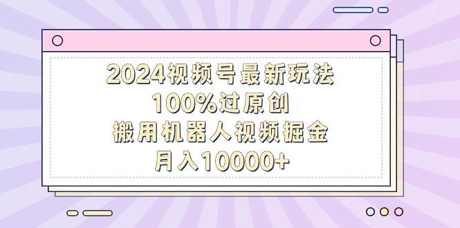 2024视频号最新玩法，100%过原创，搬用机器人视频掘金，月入10000+-万利网