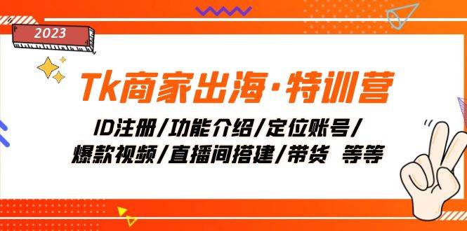 Tk商家出海·特训营：ID注册/功能介绍/定位账号/爆款视频/直播间搭建/带货-万利网