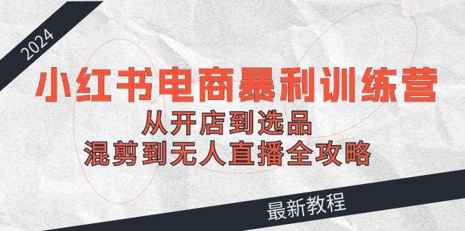 2024小红书电商暴利训练营：从开店到选品，混剪到无人直播全攻略-万利网