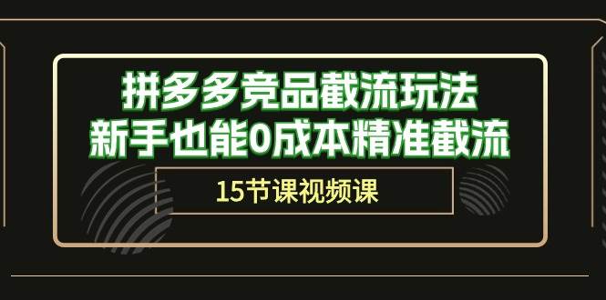 拼多多竞品截流玩法，新手也能0成本精准截流（15节课）-万利网