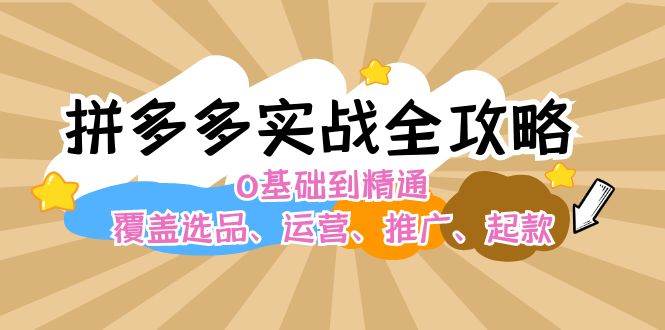 拼多多实战全攻略：0基础到精通，覆盖选品、运营、推广、起款-万利网