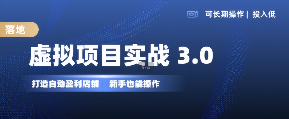 虚拟项目实战3.0，打造自动盈利店铺，可长期操作投入低，新手也能操作-万利网