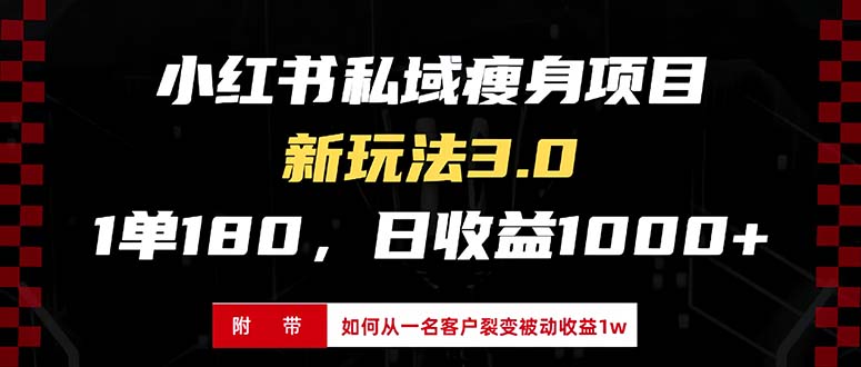 小红书瘦身项目3.0模式，新手小白日赚收益1000+（附从一名客户裂变收益…-万利网