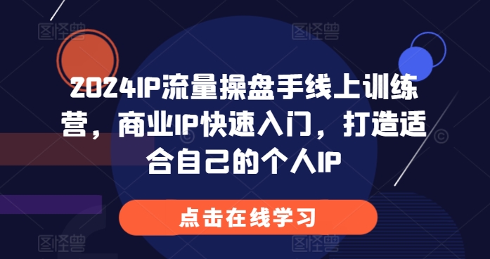 2024IP流量操盘手线上训练营，商业IP快速入门，打造适合自己的个人IP-万利网