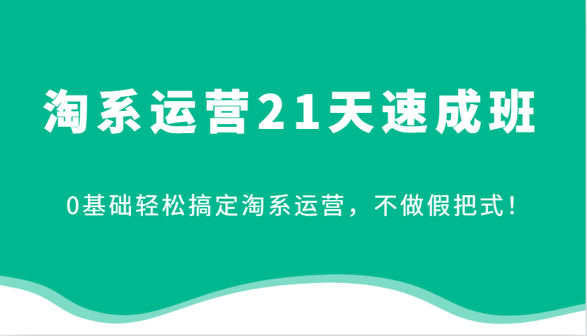 淘系运营21天速成班，0基础轻松搞定淘系运营，不做假把式！-万利网