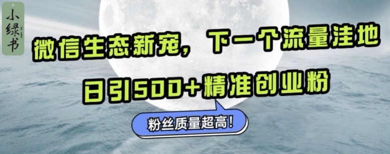 微信生态新宠小绿书：下一个流量洼地，日引500+精准创业粉，粉丝质量超高-万利网