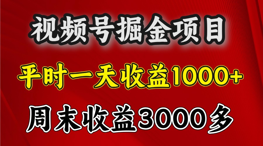 一天收益1000+ 视频号掘金，周末收益会更高些-万利网