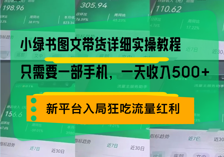 小绿书图文带货详细实操教程，只需要一部手机，一天收入500+，轻松变现-万利网