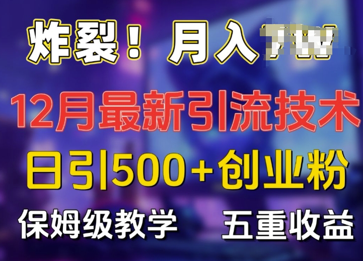 炸裂!揭秘12月最新日引流500+精准创业粉，多重收益保姆级教学-万利网