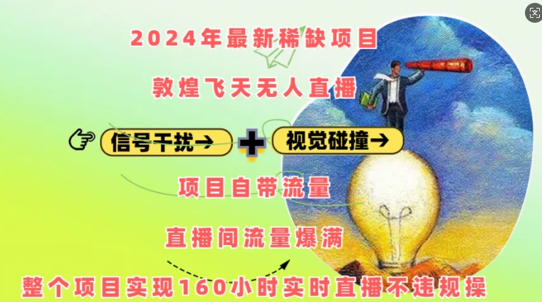 2024年最新稀缺项目敦煌飞天无人直播，项目自带流量，流量爆满，实现160小时实时直播不违规操-万利网