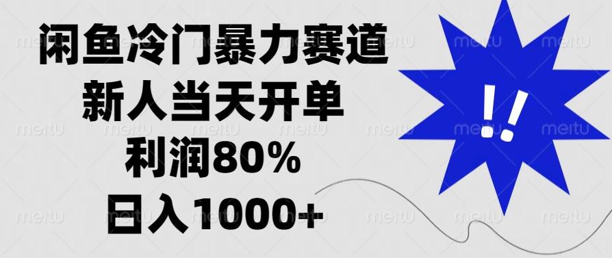 闲鱼冷门暴力赛道，新人当天开单，利润80%，日入1000+-万利网