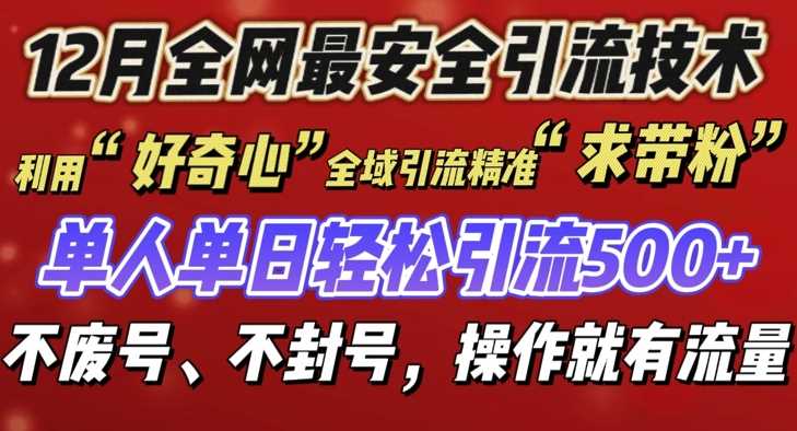 12 月份全网最安全引流创业粉技术来袭，不封号不废号，有操作就有流量【揭秘】-万利网