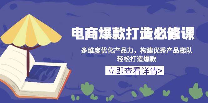 电商爆款打造必修课：多维度优化产品力，构建优秀产品梯队，轻松打造爆款-万利网