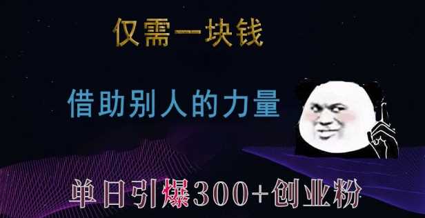 仅需一块钱，借助别人的力量，单日引爆300+创业粉、兼职粉【揭秘】-万利网