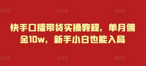 快手口播带货实操教程，单月佣金10w，新手小白也能入局-万利网