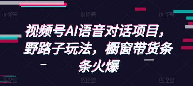 视频号AI语音对话项目，野路子玩法，橱窗带货条条火爆-万利网