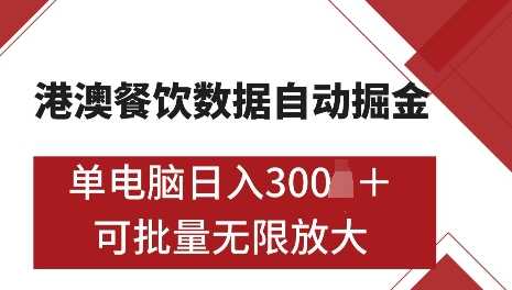 港澳数据全自动掘金，单电脑日入5张，可矩阵批量无限操作【揭秘】-万利网