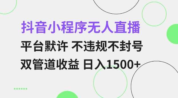 抖音小程序无人直播 平台默许 不违规不封号 双管道收益 日入多张 小白也能轻松操作【仅揭秘】-万利网