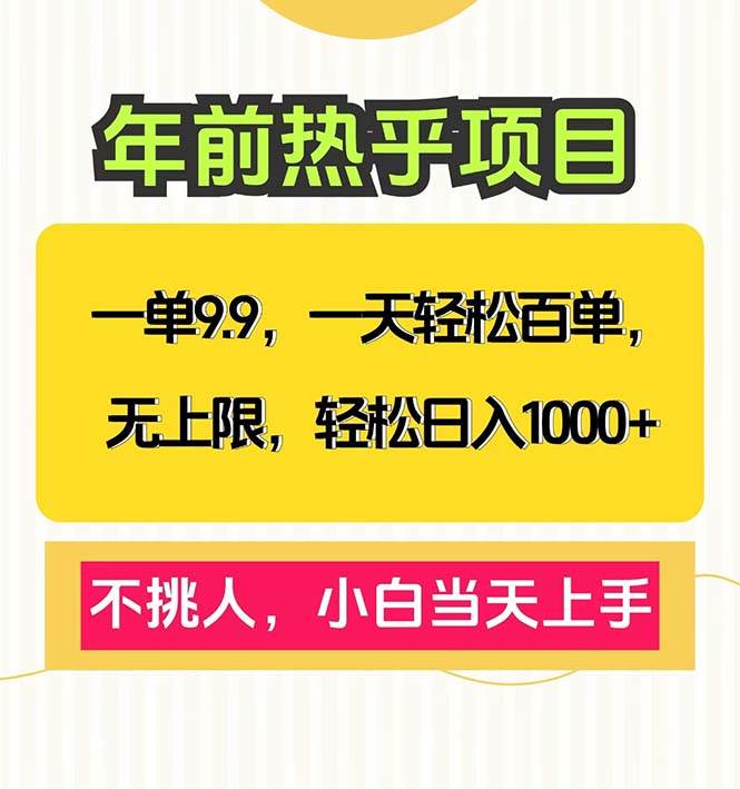 一单9.9，一天百单无上限，不挑人，小白当天上手，轻松日入1000+-万利网