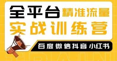 全平台精准流量实战训练营，百度微信抖音小红书SEO引流教程-万利网