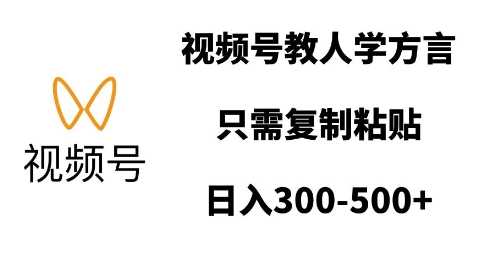 视频号教人学方言，只需复制粘贴，日入多张-万利网