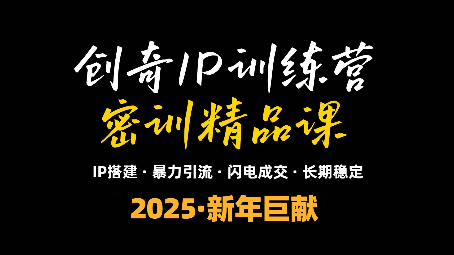 2025年“知识付费IP训练营”小白避坑年赚百万，暴力引流，闪电成交-万利网