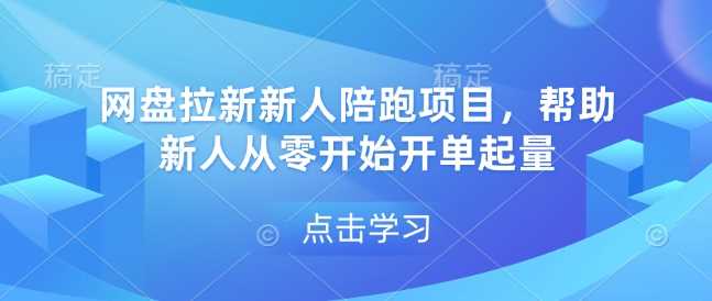 网盘拉新新人陪跑项目，帮助新人从零开始开单起量-万利网