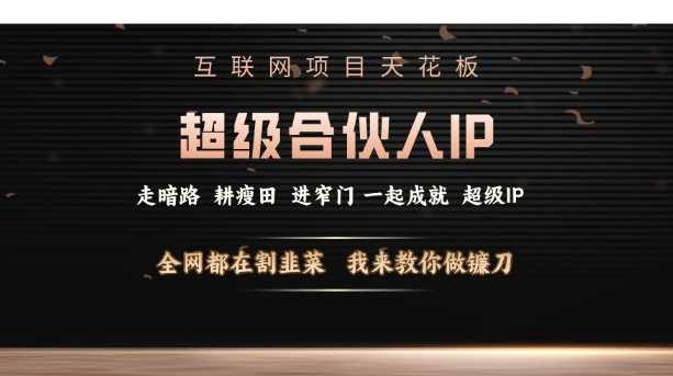 互联网项目天花板，超级合伙人IP，全网都在割韭菜，我来教你做镰刀【仅揭秘】-万利网