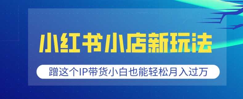 小红书小店新玩法，蹭这个IP带货，小白也能轻松月入过W【揭秘】-万利网