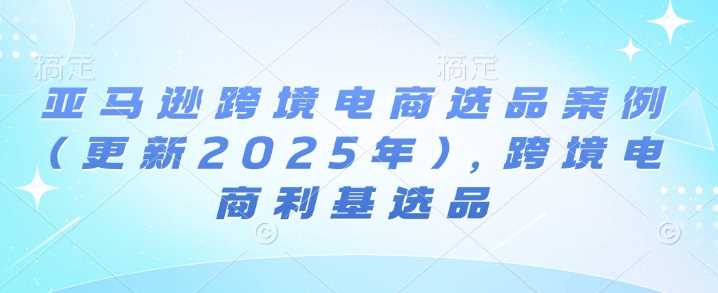 亚马逊跨境电商选品案例(更新2025年)，跨境电商利基选品-万利网