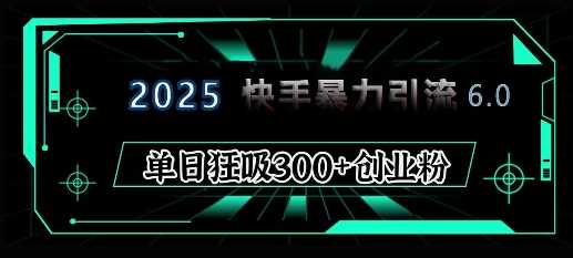 2025年快手6.0保姆级教程震撼来袭，单日狂吸300+精准创业粉-万利网