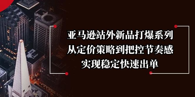 亚马逊站外新品打爆系列，从定价策略到把控节奏感，实现稳定快速出单-万利网